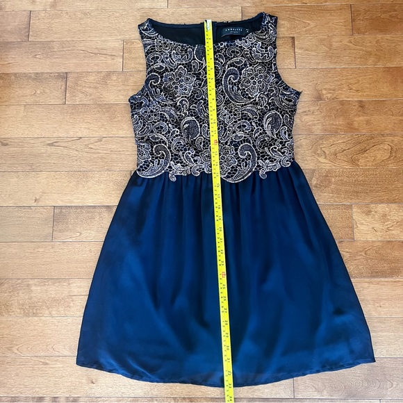 Angeleye London black dress with rose gold overlay& exposed back zipper Size S - Picture 10 of 17